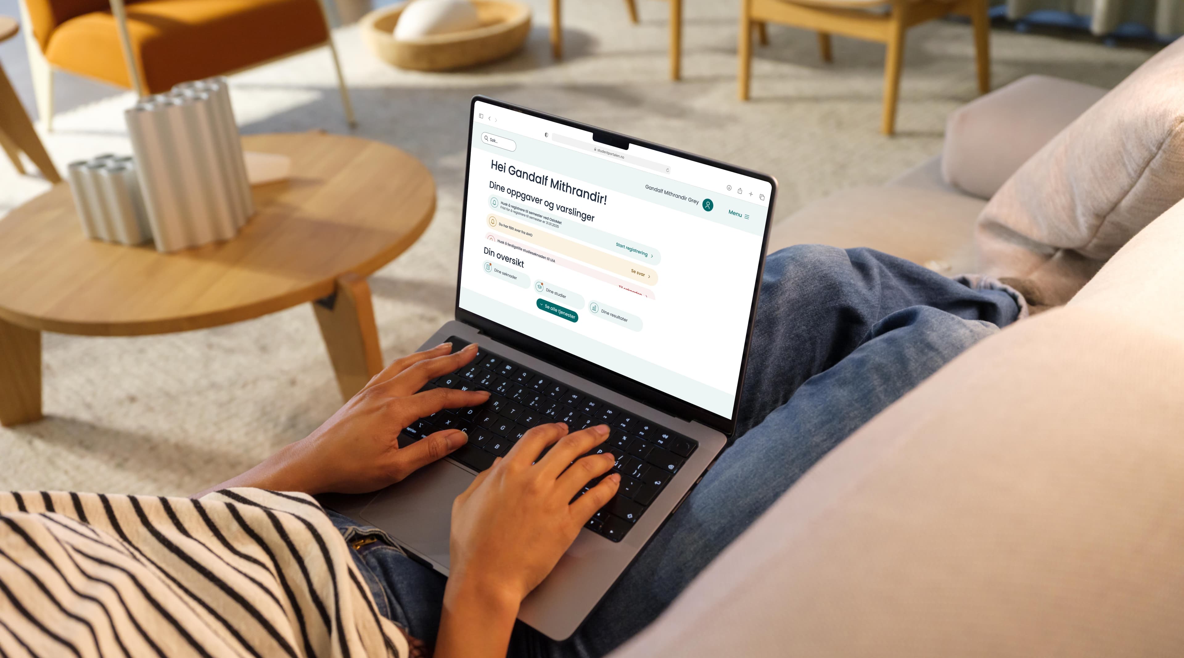 Digital Utdanningsportal — unified student administration portal mockup